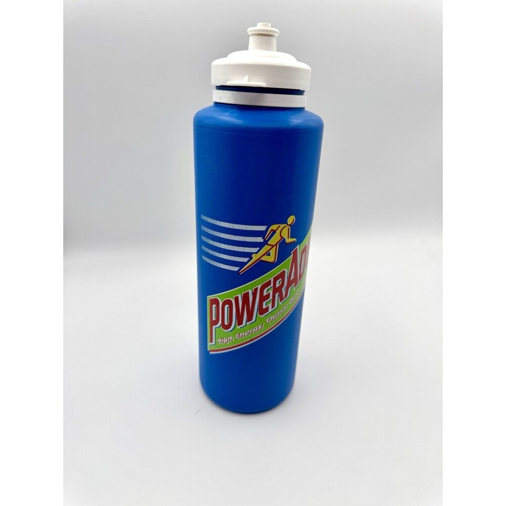 Vintage 1990s Powerade 32 Oz Sports Squeeze Water Bottle HTF Logo Blue
